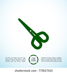 Scissors minimal icon. Shear line vector icon for websites and mobile minimalistic flat design.