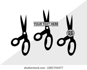 Scissors Monogram Vector Illustration Silhouette