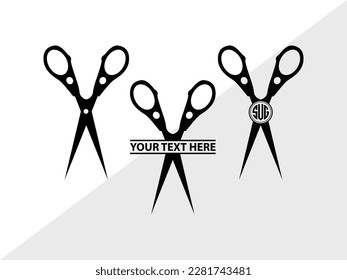 Scissors Monogram Vector Illustration Silhouette