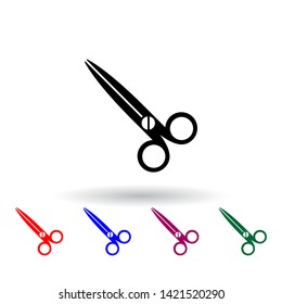 scissors multi color icon. Elements of art and painting set. Simple icon for websites, web design, mobile app, info graphics