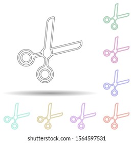 Scissors multi color icon. Simple thin line, outline vector of spa icons for ui and ux, website or mobile application