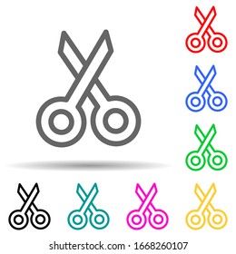 scissors multi color style icon. Simple thin line, outline vector of web icons for ui and ux, website or mobile application