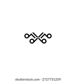 Tijeras idea de logotipo de nota musical.