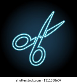 scissors neon icon. Simple thin line, outline vector of web, minimalistic icons for UI and UX, website or mobile application