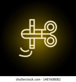 scissors no smoking line neon icon. Elements of smoking activities illustration icon. Signs and symbols can be used for web, logo, mobile app, UI, UX