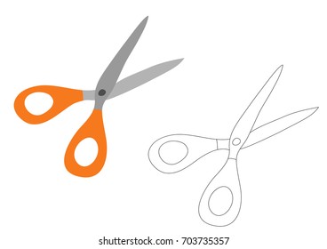 Scissors office school student background. Vector illustration