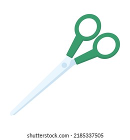 Scissors on white background. School supplies. Flat design.