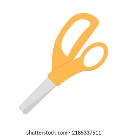 Scissors on white background. School supplies. Flat design.