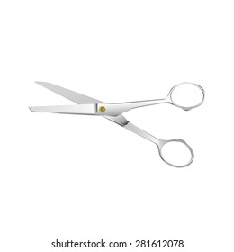 Scissors on a white background. Vector illustration.