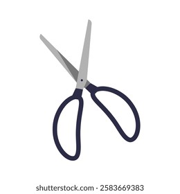 Scissors With Open Blades In Flat Vector Illustration Symbolizing Cutting, Crafting, And Tailoring, Isolated On White Background