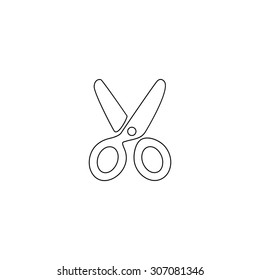 Scissors. Outline Black Simple Vector Pictogram