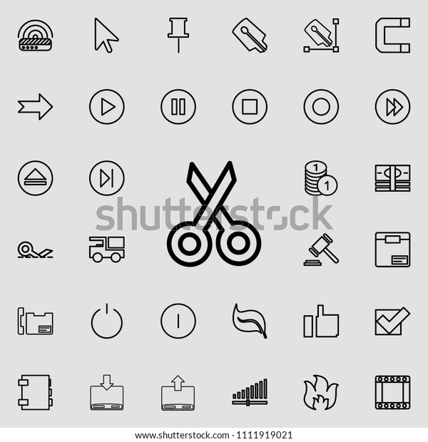 scissors outline\
icon. Detailed set of minimalistic line icons. Premium graphic\
design. One of the collection icons for websites, web design,\
mobile app on colored\
background