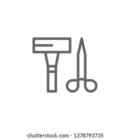 scissors outline icon. Elements of Beauty and Cosmetics illustration icon. Signs and symbols can be used for web, logo, mobile app, UI, UX