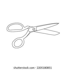 Scissors Outline Icon Illustration On White Background