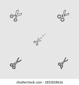 conjunto de iconos de contorno de tijeras ilustración vectorial aislada