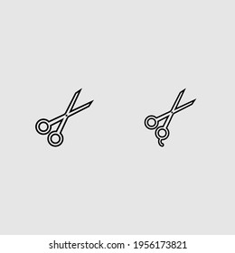 scissors outline icon set isolated vector illustration