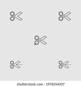 scissors outline icon set isolated vector illustration