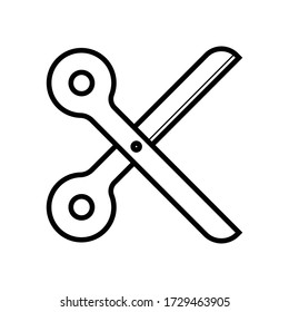 Ilustración vectorial del icono de contorno de tijera