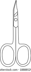 Esquema de tijeras. Símbolo de tijeras aislado en fondo blanco