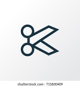 Scissors Outline Symbol. Premium Quality Isolated Cut Element In Trendy Style.