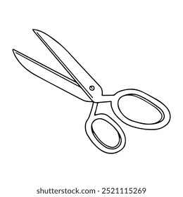 scissors outline vector illustration,isolated on white background,top view