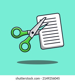 Scissors and paper cartoon illustration