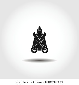 scissors with paper glue isolated vector icon. paper glue design element
