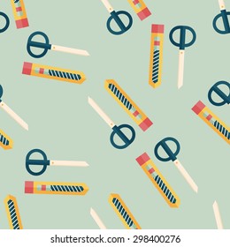 Scissors and paper knife flat icon,eps10 seamless pattern background