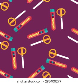 Scissors and paper knife flat icon,eps10 seamless pattern background