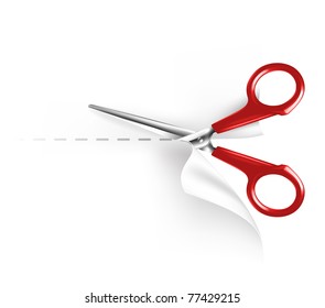 Scissors and paper, vector