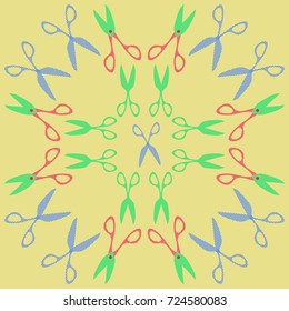 Scissors pattern. Hand drawn.