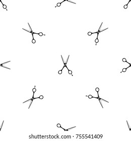 Scissors pattern repeat seamless in black color for any design. Vector geometric illustration