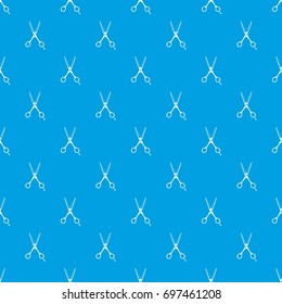 Scissors pattern repeat seamless in blue color for any design. Vector geometric illustration