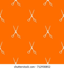 Scissors pattern repeat seamless in orange color for any design. Vector geometric illustration