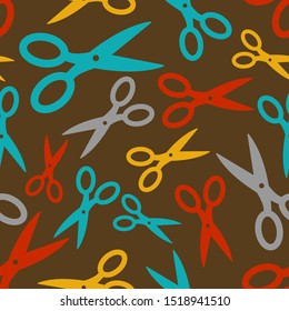 Scissors pattern seamless. shears background. vector texture