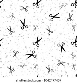 Scissors pattern tile background seamless vintage barber shop symbol emblem label collection