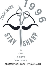 Scissors patterned vector print design.