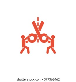 scissors and people vector illustration