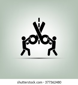 scissors and people vector illustration