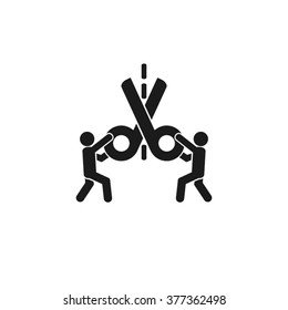scissors and people vector illustration