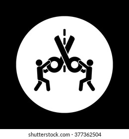 scissors and people vector illustration
