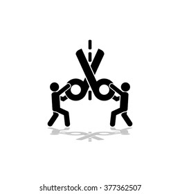 scissors and people vector illustration