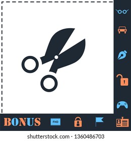 Scissors. Perfect icon with bonus simple icons