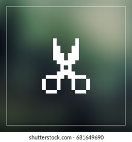 scissors pixel 8bit icon