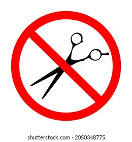 Scissors prohibited sign illustration vector