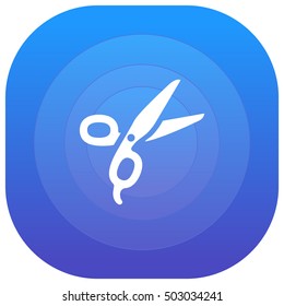 Scissors Purple - blue circular UI/UX App Icon / Logo Design