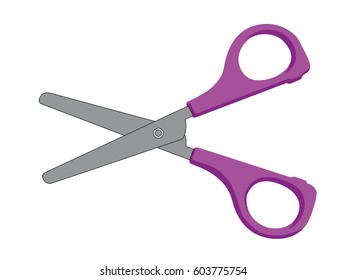 Scissors purple vector illustration isolated no background