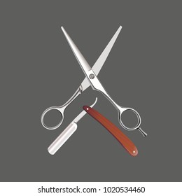 scissors and razor