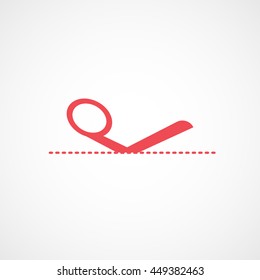 Scissors Red Flat Icon On White Background