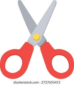 Tijeras con asas rojas sobre fondo blanco para necesidades de corte